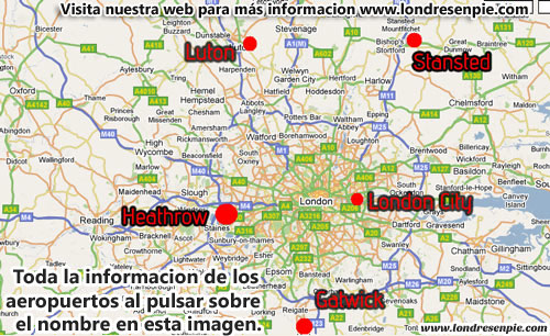 Mapa Aeropuertos de Londres